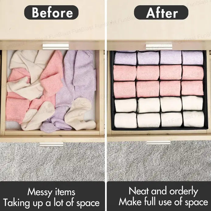 Drawer Organizer Box with 24 Grids (Pack of 3)